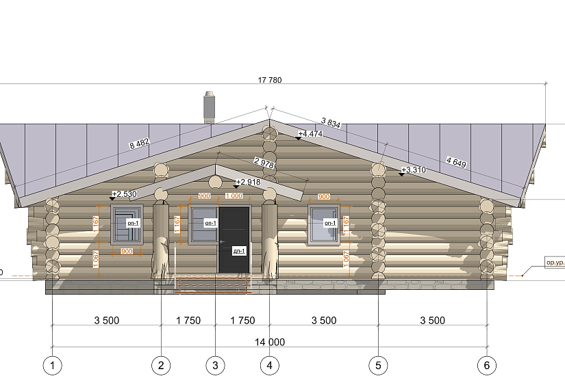 Дом-1эт-бревно450мм-14000х17300-ЭП