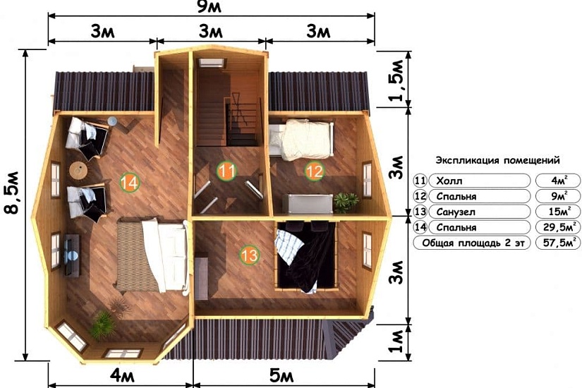 ДОМ ИЗ БРУСА ДБр-130