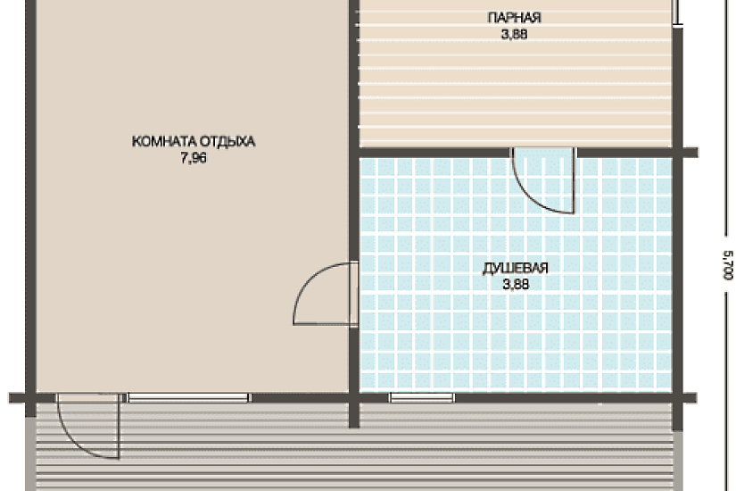 Баня ПБ - 24,8 кв.м