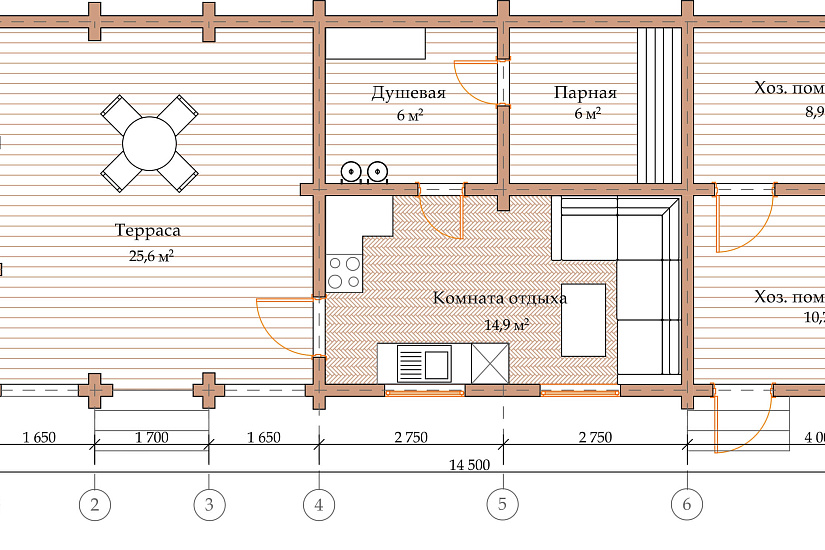 ПРОЕКТ Б-26 БАНЯ ИЗ ОЦИЛИНДРОВАННОГО БРЕВНА
