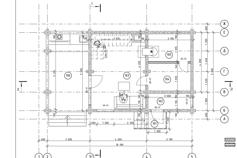 Дом-брус190х140-10190х5500мм-1,5эт-АР