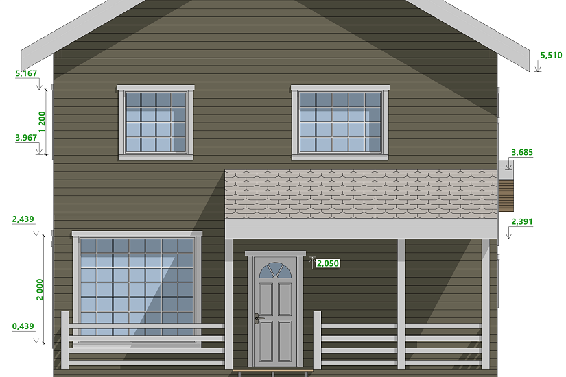 Жилой дом-каркас-8000х13520-2эт-АР-КР Жилой дом-каркас-8000х13520-2эт-АР-КР