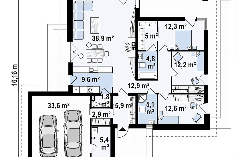 ДОМ ИЗ ГАЗОБЕТОНА ГД-163б