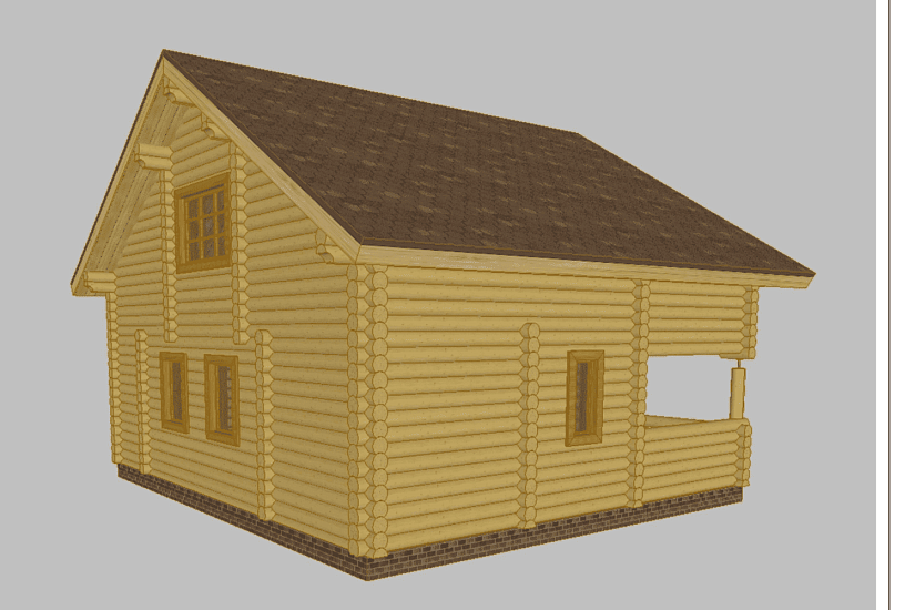 Дом-баня-бревно210мм-9500х9500-1,5эт-КД