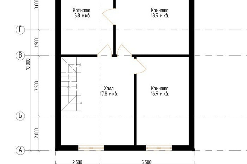 Жилой дом из бруса №8 8x10 м