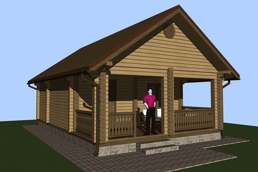 Баня-проф.брус190х140мм-9090х6070мм-1эт-АР