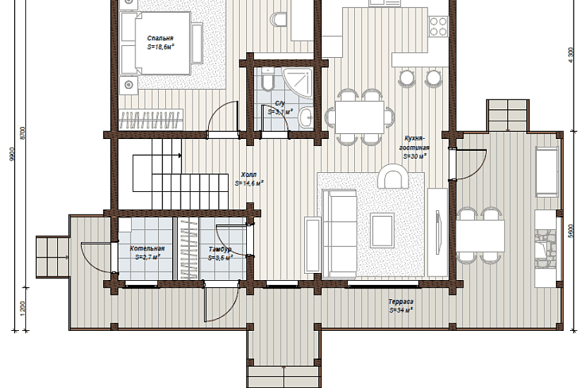 Азгард загородный дом 184 м2