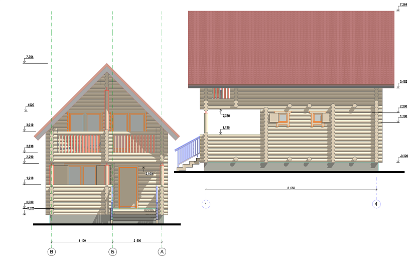 Баня-1,5эт-бревно200мм-8650х5600мм-ЭП