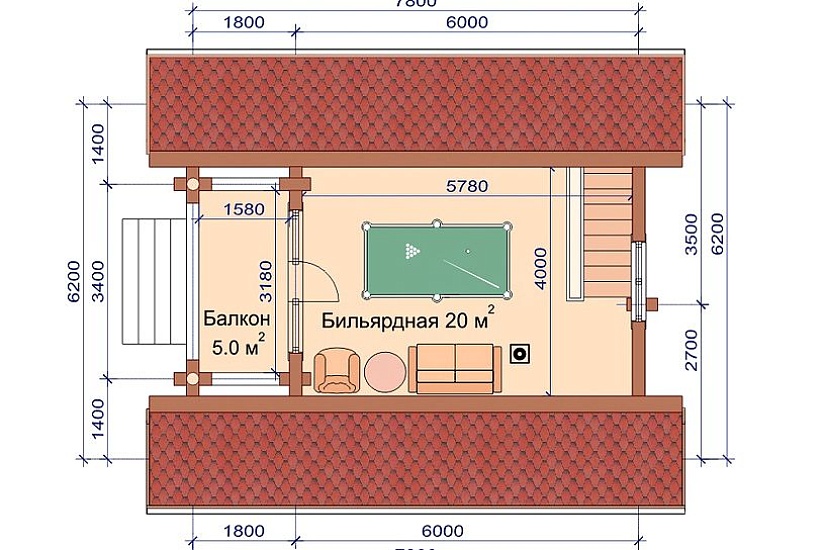 ДОМ-БАНЯ ИЗ БРЕВНА ДБ-74