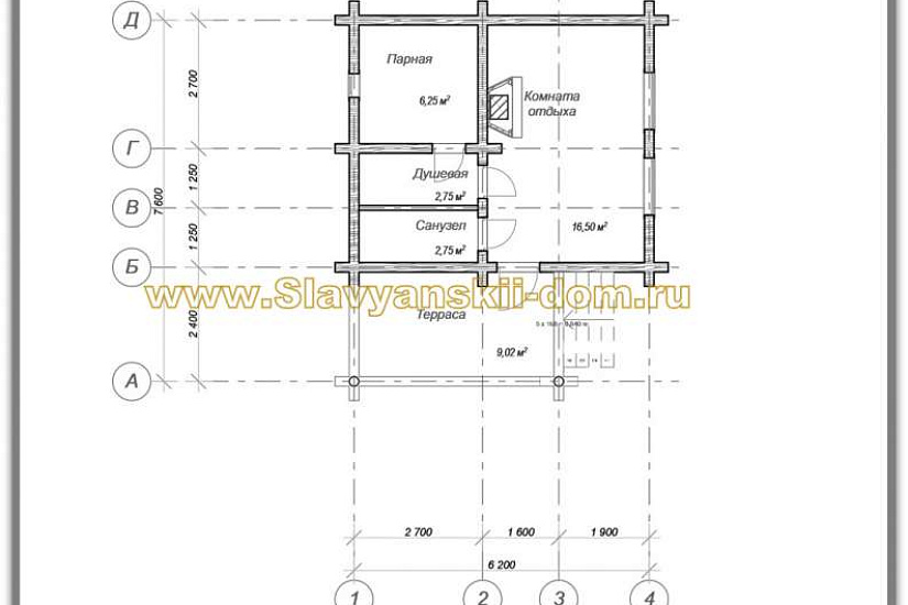 Проект "Б-07": деревянная баня из бруса