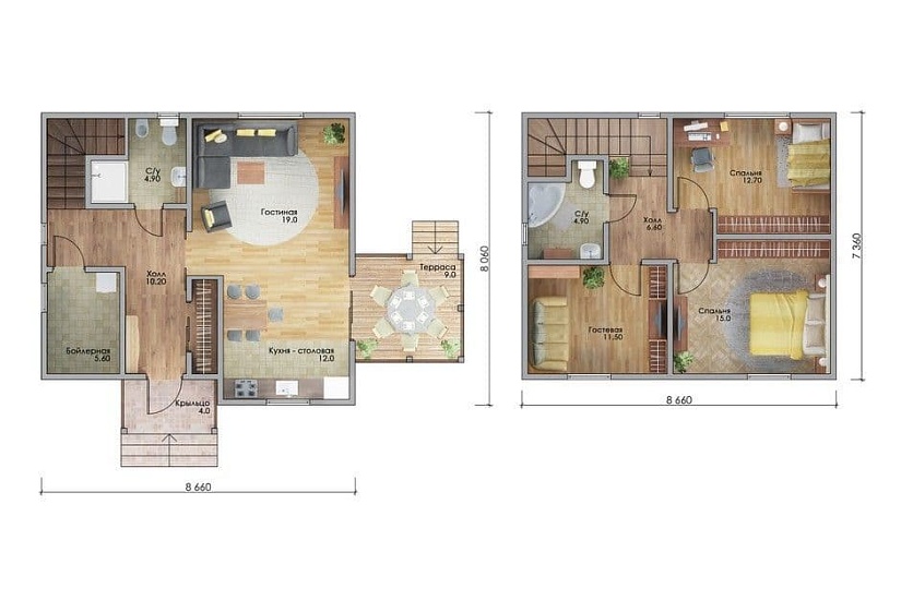 Каркасный дом КД-134-2
