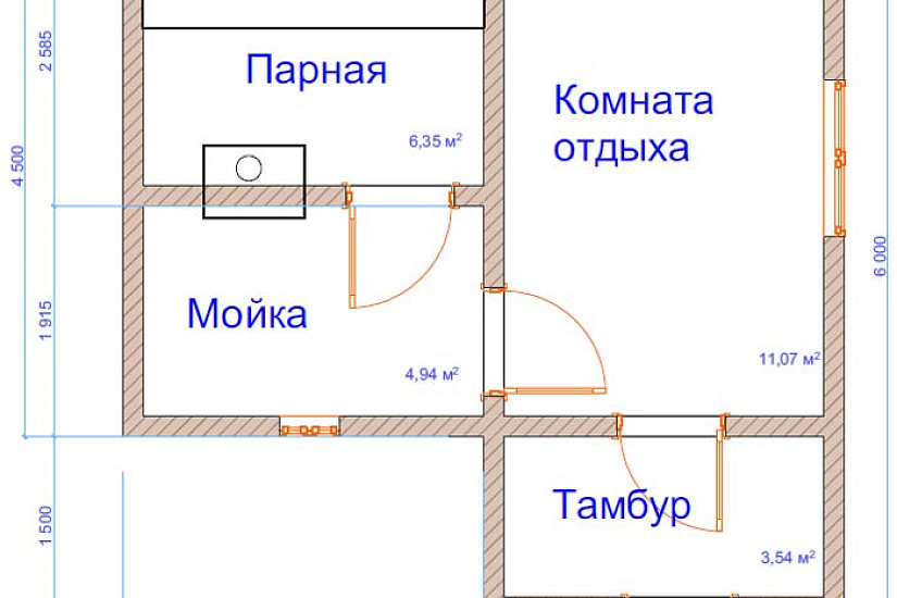 Баня из бруса №16
