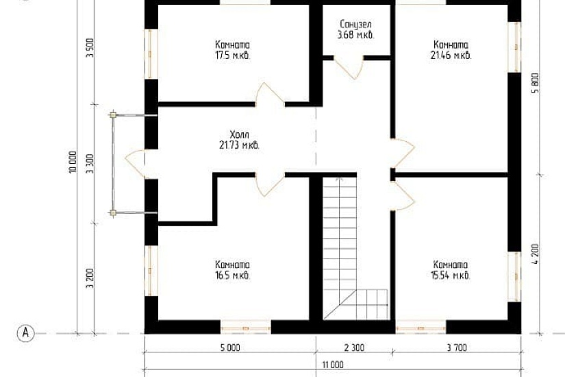 Жилой дом из бруса №2 10x11 м Жилой дом из бруса №2 10x11 м