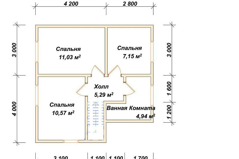 Дом из профилированного бруса 7х7