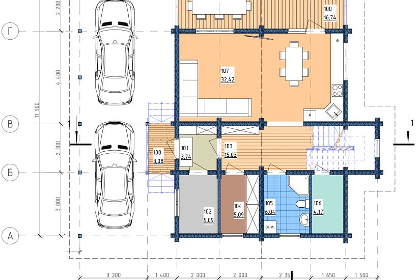 Дом-брус150х150мм-14100х11900мм-1,5эт-АР