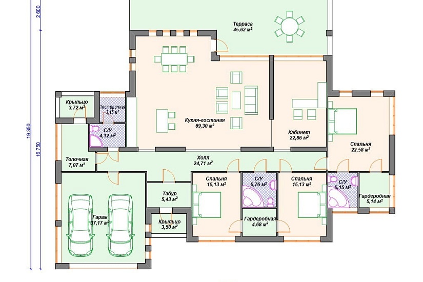 Проект дома К-162 (300.22 кв.м) Проект дома К-162 (300.22 кв.м)