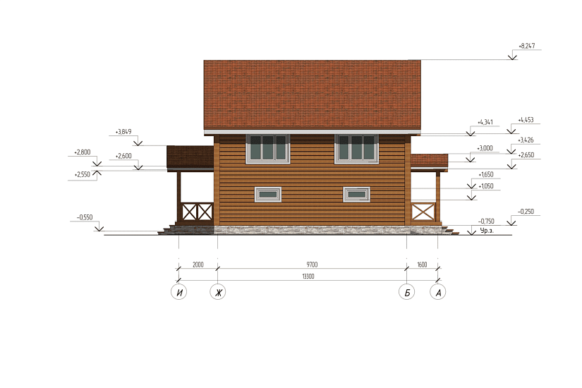 Дом  9х9-1,5эт-брус-АР