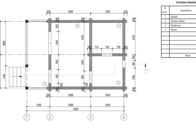 Баня 4,3х6,3 1,5 эт- брус-АР