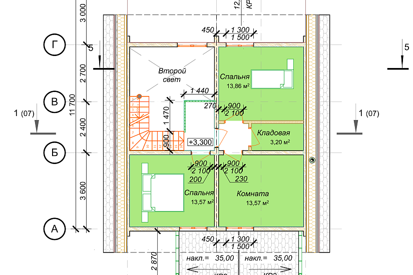 Дом-1,5эт-профбрус-8400х11700мм-ЭП