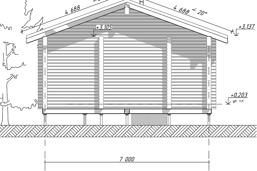 Баня-проф.брус190х142мм-7000х8000мм-1эт-АР-КД