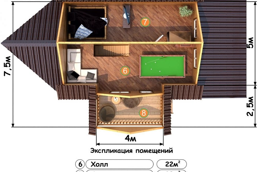 ДОМ ИЗ БРУСА ДБр-133