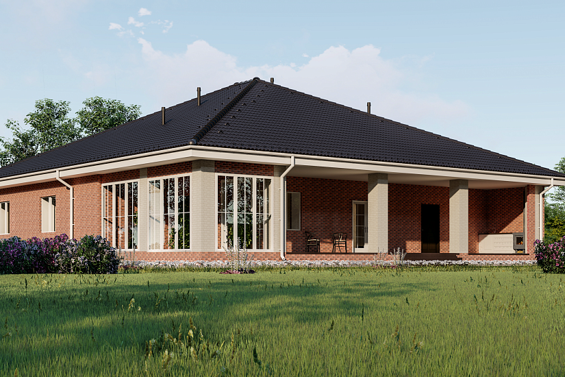 Жилой дом-блочный 390мм-17955х8995мм-1эт-АР-КР