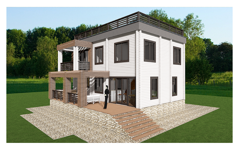 Дом-профбрус145х145-2эт-11000х12500-ЭП Дом-профбрус145х145-2эт-11000х12500-ЭП