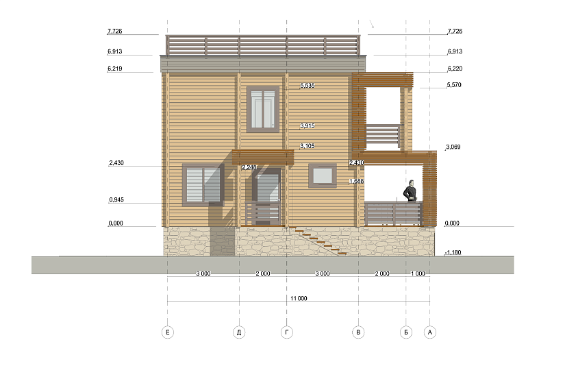 Дом-профбрус145х145-2эт-11000х12500-ЭП Дом-профбрус145х145-2эт-11000х12500-ЭП