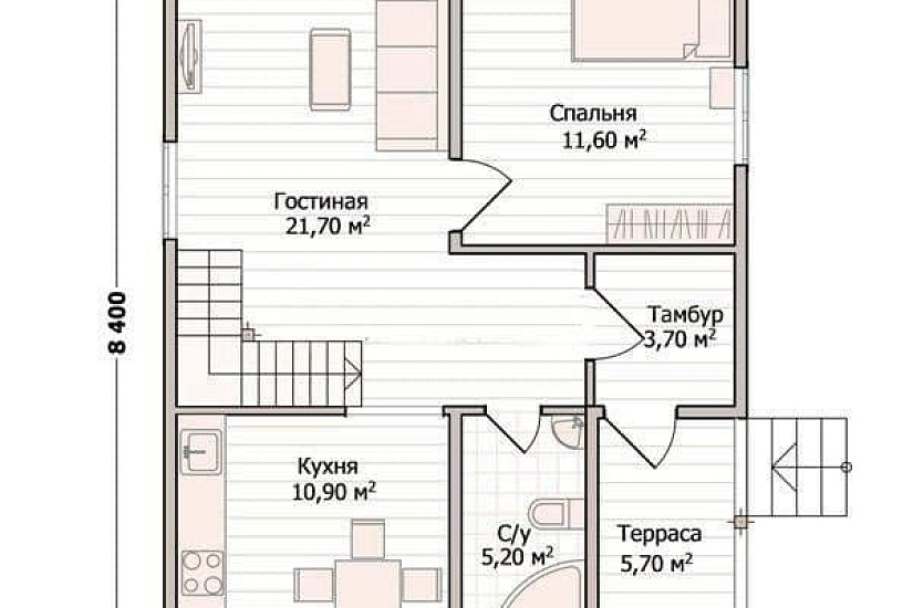 Дом из профилированного бруса ПБ-106
