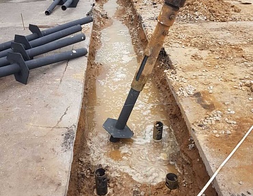 Фундамент из винтовых свай под навес для хранения пиломатериалов