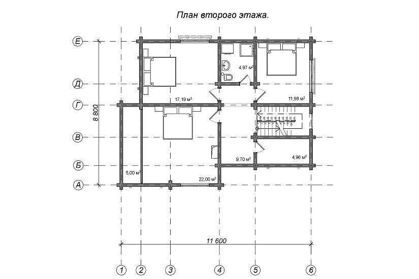 Проект дома из бруса №806