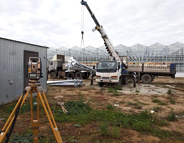 Строительство фундамента из винтовых свай под биолабораторию тепличного комбината