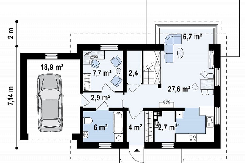 Каркасный дом КД-128