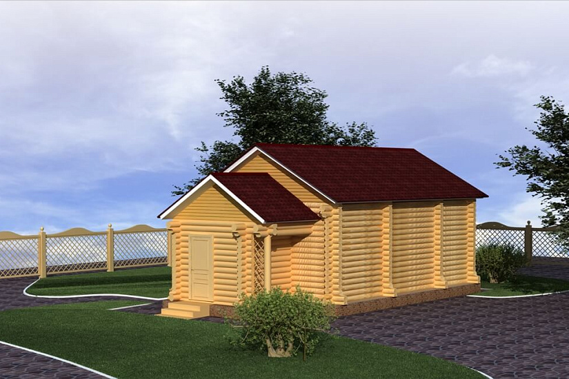 ПРОЕКТ Б-11 БАНЯ ИЗ ОЦИЛИНДРОВАННОГО БРЕВНА