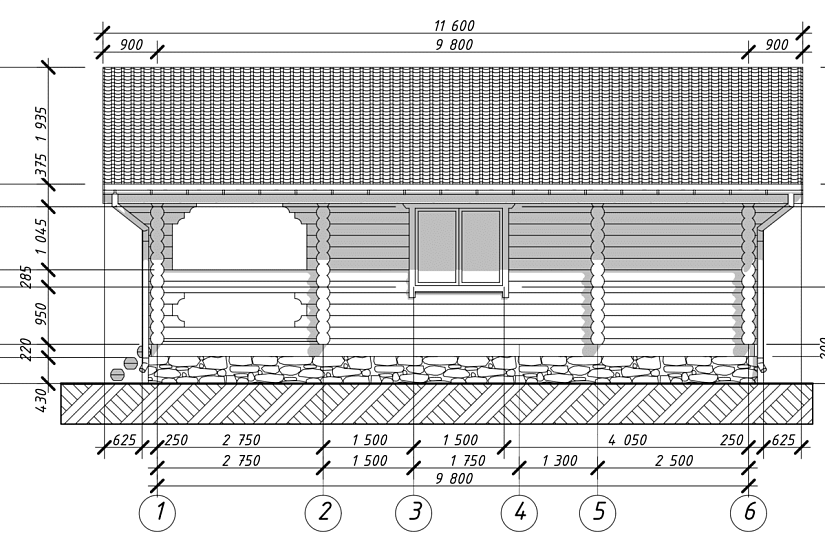 Баня-бревно220мм-9800х8000мм-1эт-АР