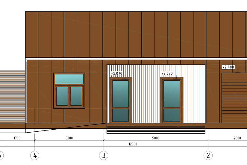 Летний домик-каркас200мм-12800х11040мм-АР Летний домик-каркас200мм-12800х11040мм-АР