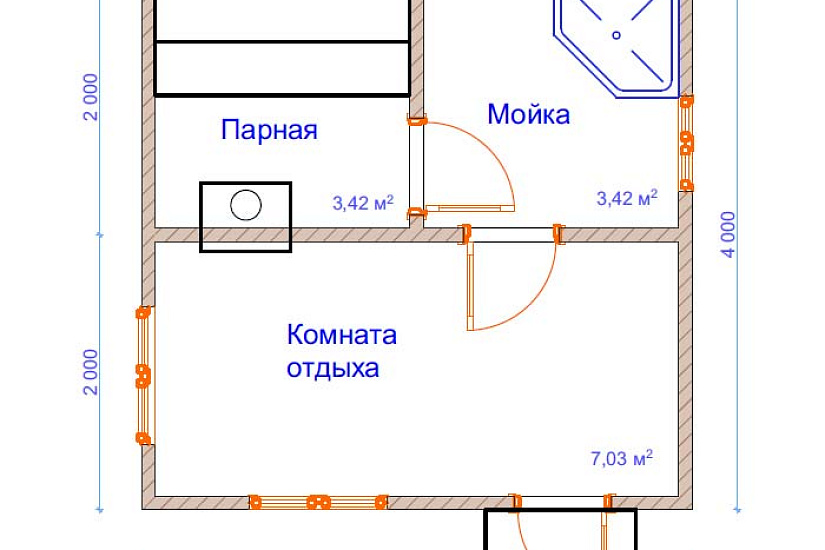 Баня из бруса №3