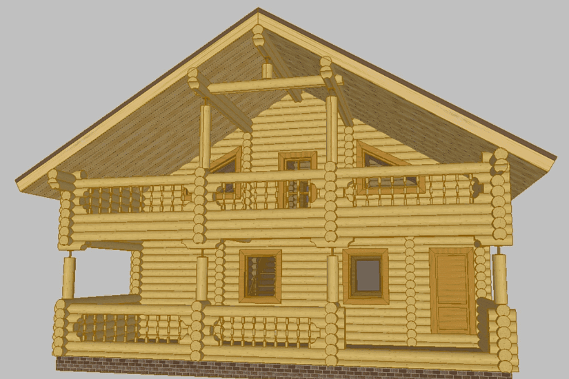 Дом-баня-бревно210мм-9500х9500-1,5эт-КД