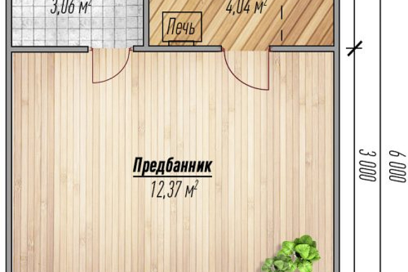 Баня К 24,5 м²