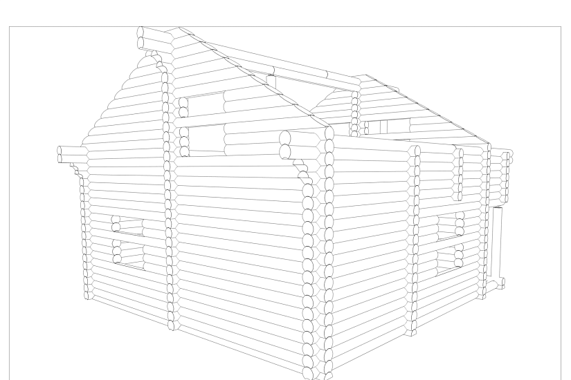 Дом-бревно240мм-8870х8500мм-1,5эт-КД