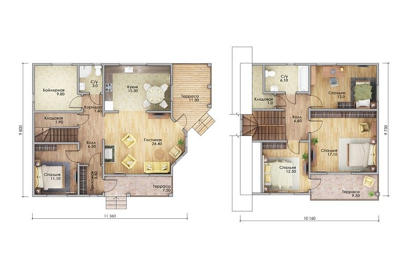 Каркасный дом КД-195-3