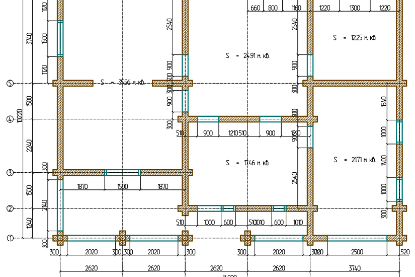 Дом-бревно200мм-14220х10220мм-1,5эт-АР-КР