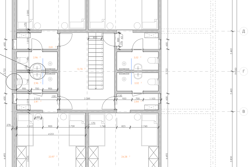 Дом-каркас150мм-12220х19030мм-1,5эт-АР-КР