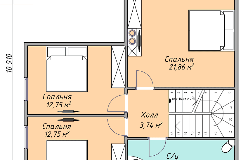 Каркасный дом КД-164