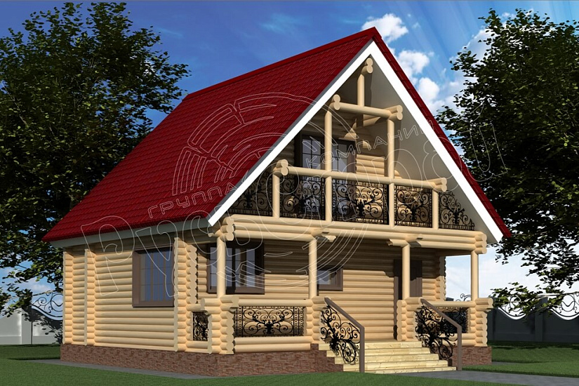 ПРОЕКТ Д-19 ДОМ ИЗ ОЦИЛИНДРОВАННОГО БРЕВНА