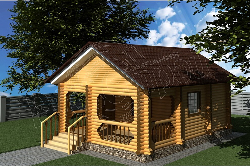 ПРОЕКТ Б-28 БАНЯ ИЗ ОЦИЛИНДРОВАННОГО БРЕВНА