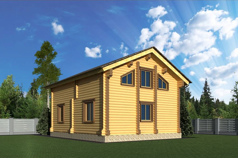 ПРОЕКТ Д-9 ДОМ ИЗ ОЦИЛИНДРОВАННОГО БРЕВНА