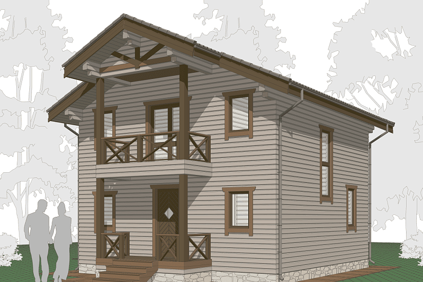 Дом-брус200х150мм-8000х9500мм-1,5эт-АР Дом-брус200х150мм-8000х9500мм-1,5эт-АР