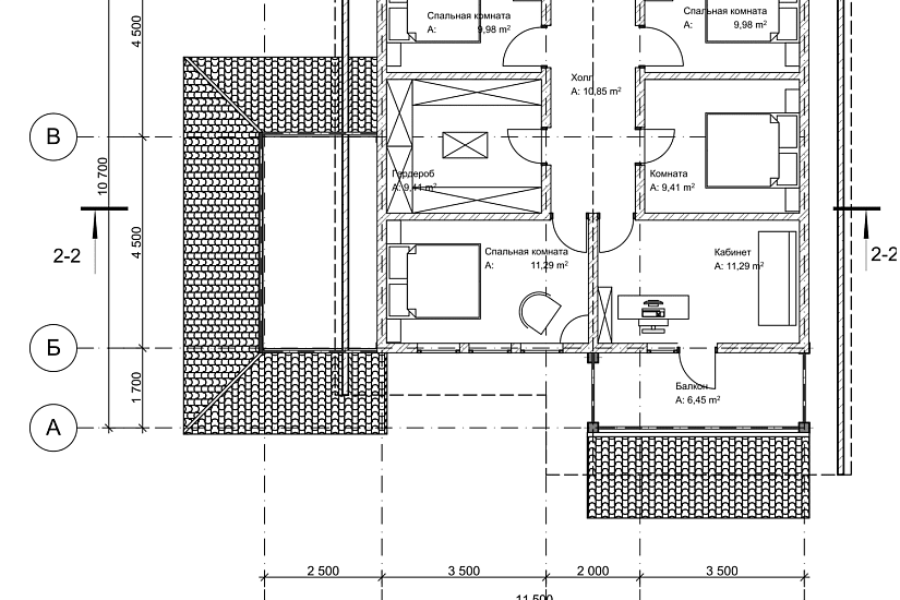 Дом-каркас150мм-11500х10700мм-1,5эт-КР
