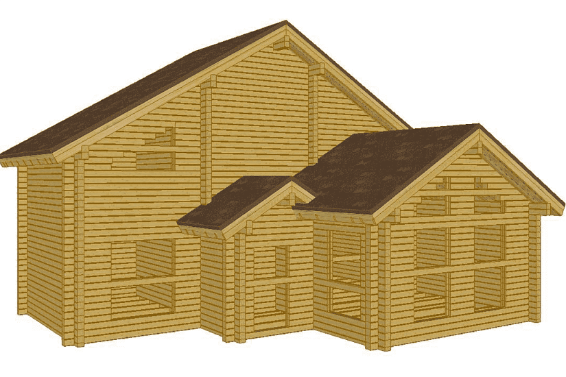 Дом-брус 160х160мм-10640х10640мм-1,5эт-КД